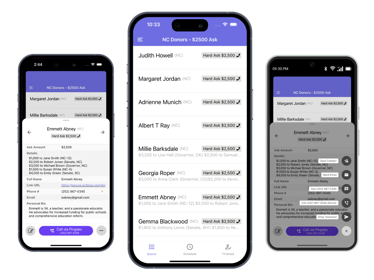 iOS and Android view of Pingdex